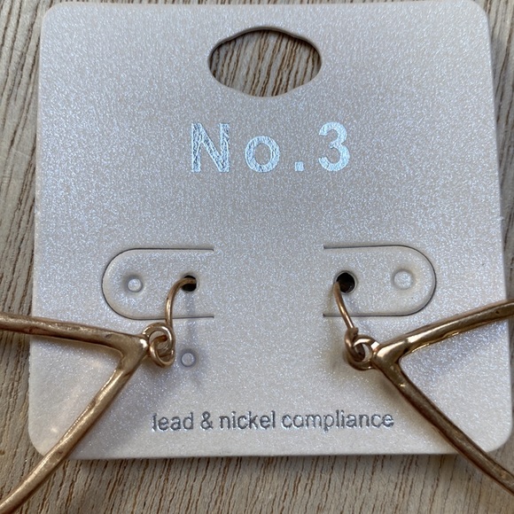 No. 3 Open Teardrop Earrings 💗 Gold - Picture 8 of 10